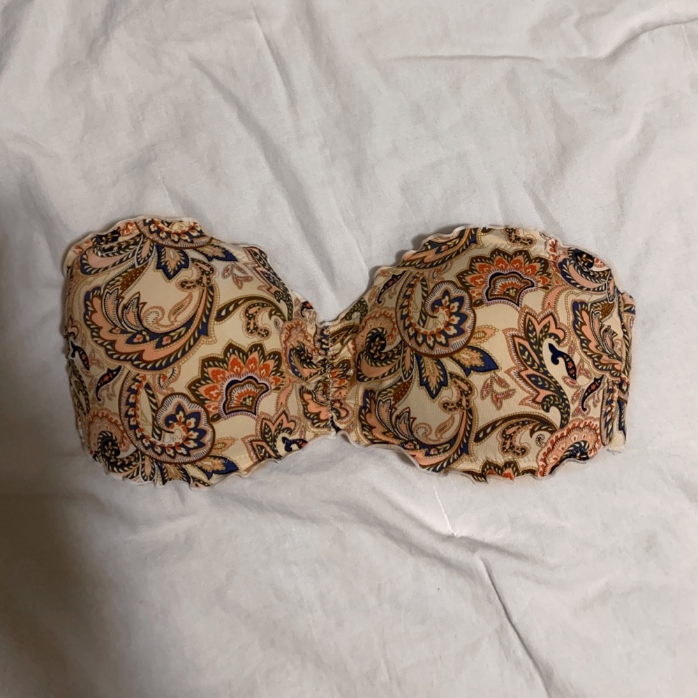 H&M paisley strapless bikini top